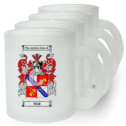 Wall Set of 4 Frosted Glass Mugs