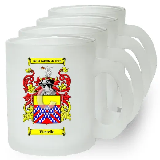 Weevile Set of 4 Frosted Glass Mugs
