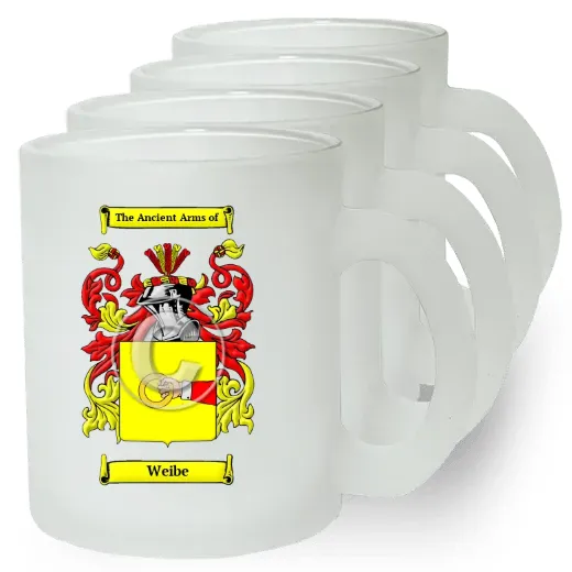 Weibe Set of 4 Frosted Glass Mugs