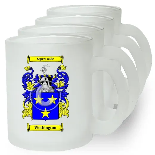 Wethington Set of 4 Frosted Glass Mugs