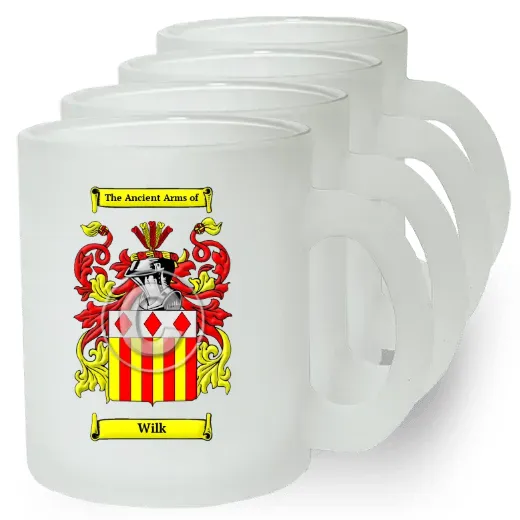 Wilk Set of 4 Frosted Glass Mugs