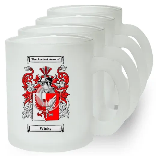 Winky Set of 4 Frosted Glass Mugs