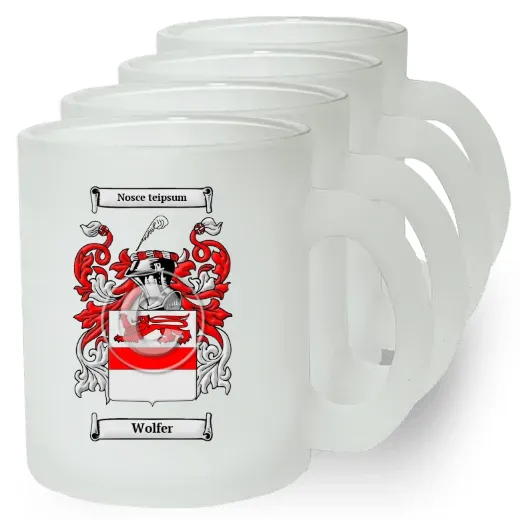 Wolfer Set of 4 Frosted Glass Mugs