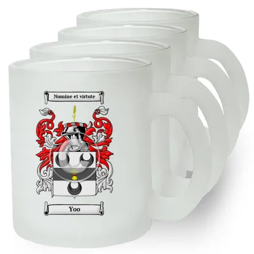 Yoo Set of 4 Frosted Glass Mugs