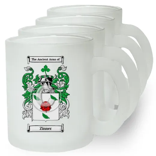 Zinner Set of 4 Frosted Glass Mugs