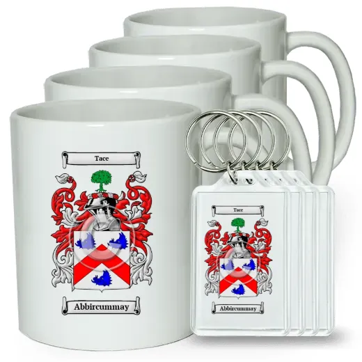 Abbircummay Set of 4 Coffee Mugs and Keychains