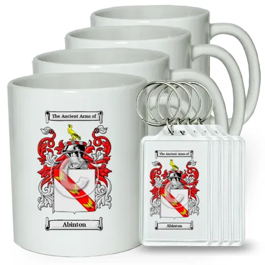 Abinton Set of 4 Coffee Mugs and Keychains