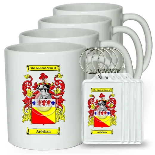 Ardehan Set of 4 Coffee Mugs and Keychains