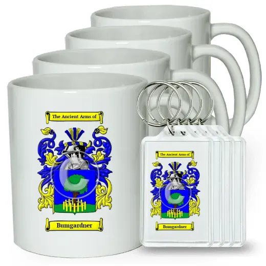 Bumgardner Set of 4 Coffee Mugs and Keychains