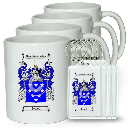 Bywell Set of 4 Coffee Mugs and Keychains