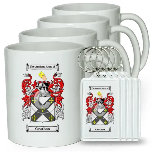 Cawthon Set of 4 Coffee Mugs and Keychains