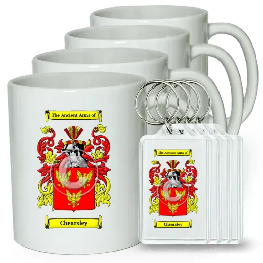Chearsley Set of 4 Coffee Mugs and Keychains