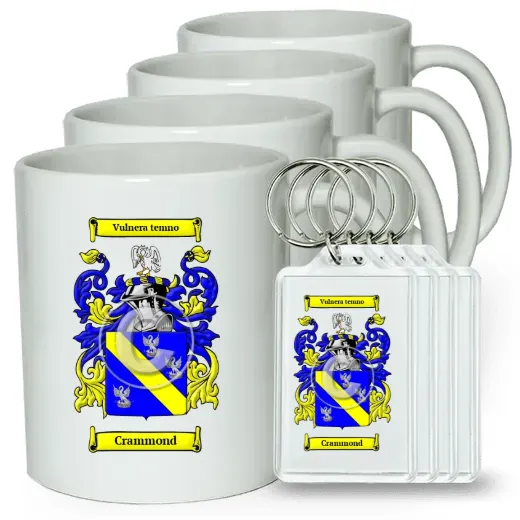 Crammond Set of 4 Coffee Mugs and Keychains