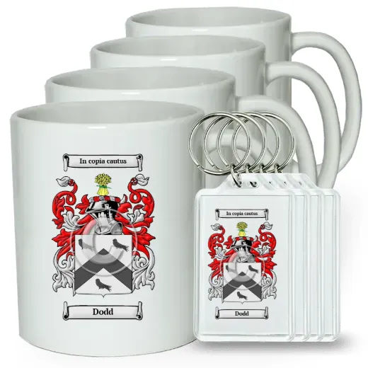 Dodd Set of 4 Coffee Mugs and Keychains
