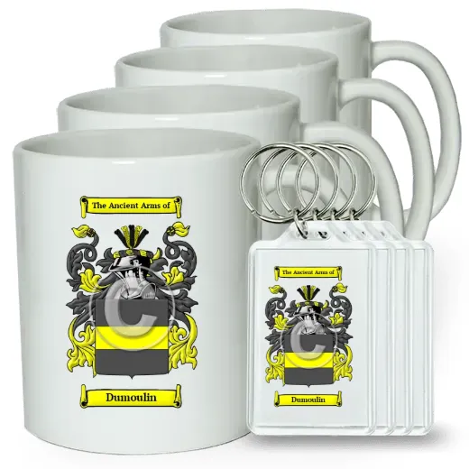 Dumoulin Set of 4 Coffee Mugs and Keychains