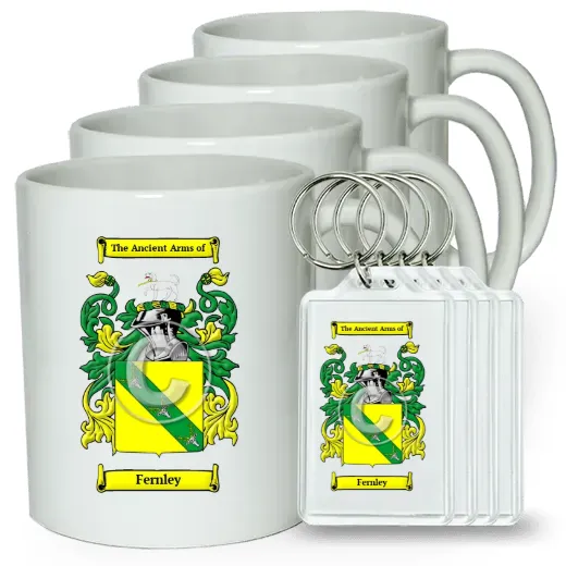 Fernley Set of 4 Coffee Mugs and Keychains