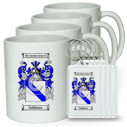 Galdamez Set of 4 Coffee Mugs and Keychains