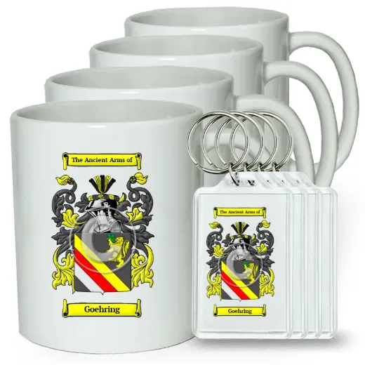 Goehring Set of 4 Coffee Mugs and Keychains