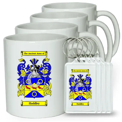 Haddley Set of 4 Coffee Mugs and Keychains