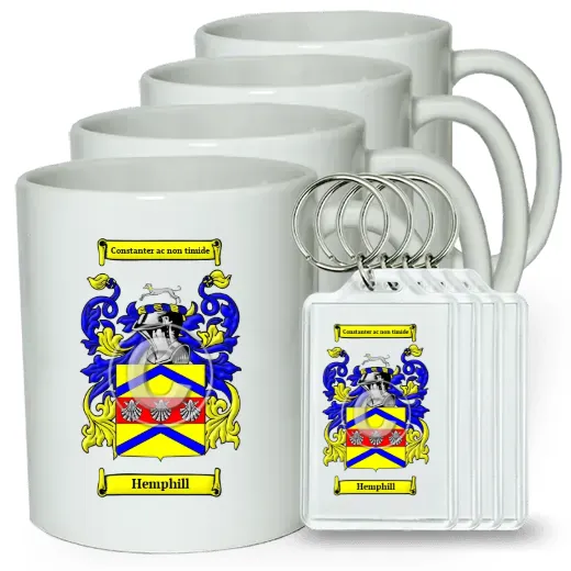 Hemphill Set of 4 Coffee Mugs and Keychains