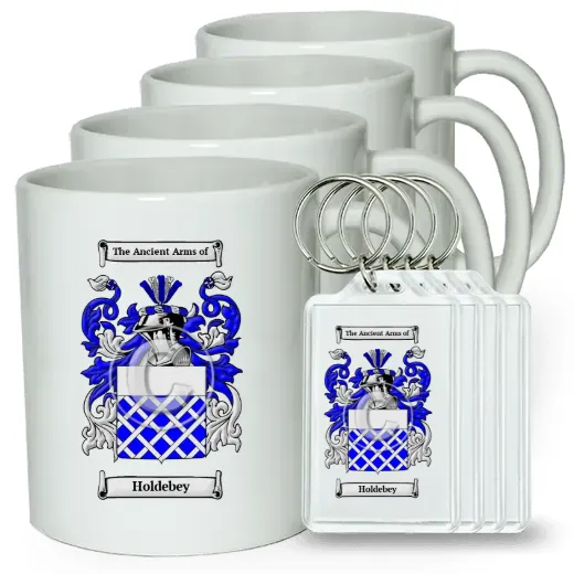 Holdebey Set of 4 Coffee Mugs and Keychains