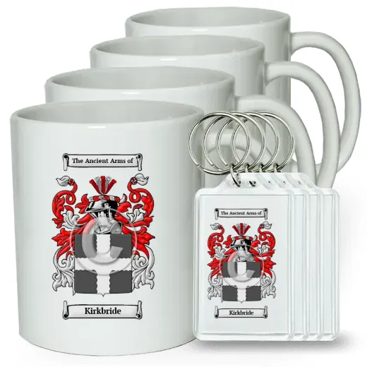 Kirkbride Set of 4 Coffee Mugs and Keychains