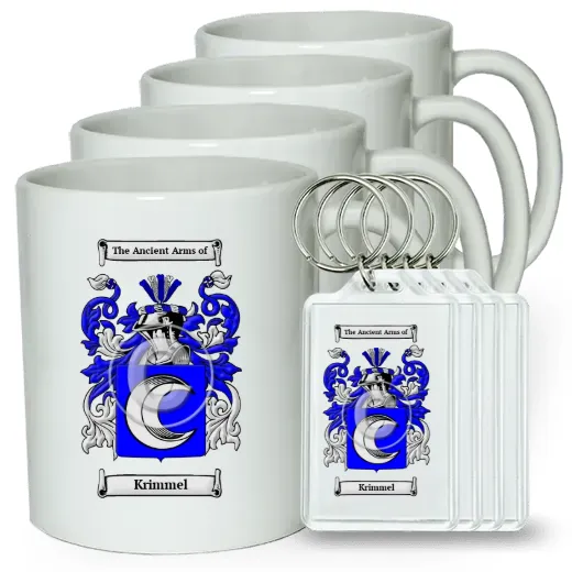Krimmel Set of 4 Coffee Mugs and Keychains