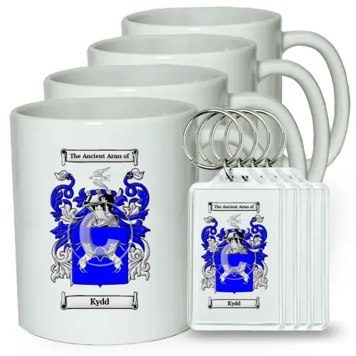 Kydd Set of 4 Coffee Mugs and Keychains