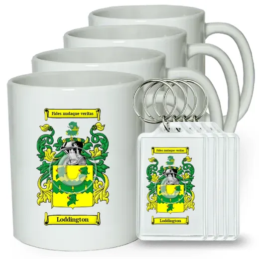 Loddington Set of 4 Coffee Mugs and Keychains