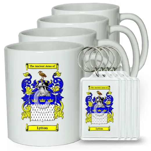 Lytton Set of 4 Coffee Mugs and Keychains