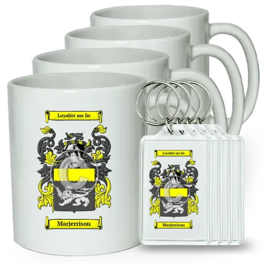 Marjerrison Set of 4 Coffee Mugs and Keychains