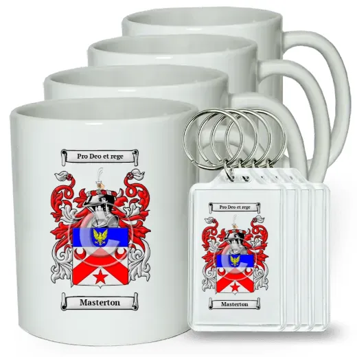 Masterton Set of 4 Coffee Mugs and Keychains