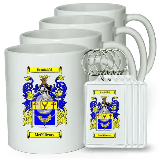 McGillivray Set of 4 Coffee Mugs and Keychains