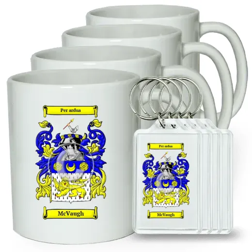 McVaugh Set of 4 Coffee Mugs and Keychains