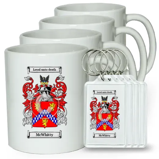 McWhitty Set of 4 Coffee Mugs and Keychains