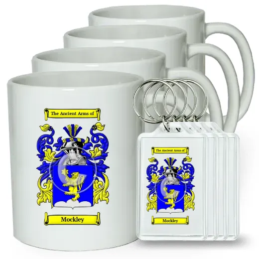 Mockley Set of 4 Coffee Mugs and Keychains