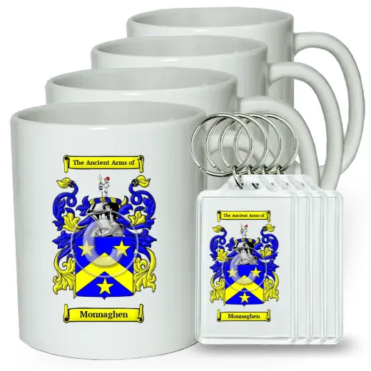 Monnaghen Set of 4 Coffee Mugs and Keychains