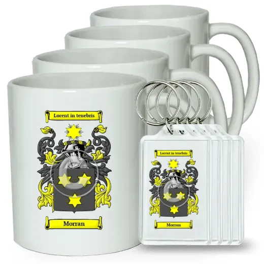 Morran Set of 4 Coffee Mugs and Keychains