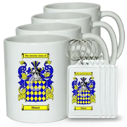 Murat Set of 4 Coffee Mugs and Keychains