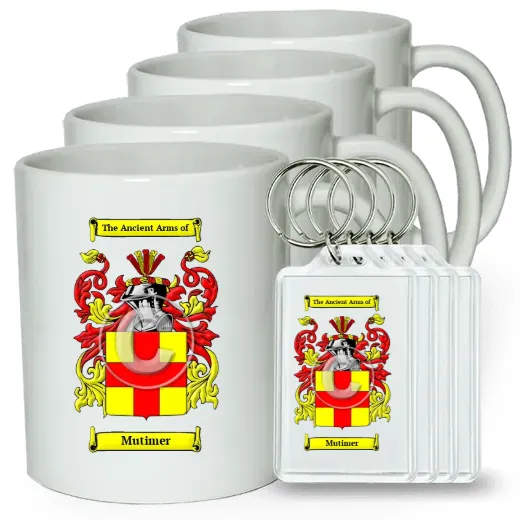 Mutimer Set of 4 Coffee Mugs and Keychains