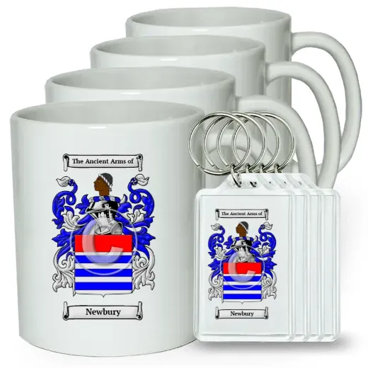 Newbury Set of 4 Coffee Mugs and Keychains