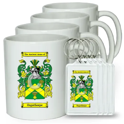Osgathorpe Set of 4 Coffee Mugs and Keychains