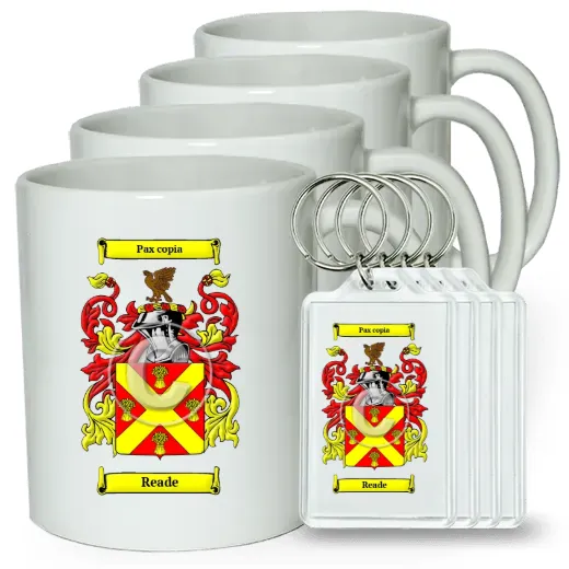 Reade Set of 4 Coffee Mugs and Keychains