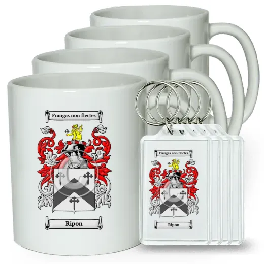 Ripon Set of 4 Coffee Mugs and Keychains