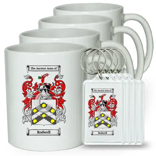 Rodwell Set of 4 Coffee Mugs and Keychains