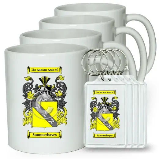 Summerhayes Set of 4 Coffee Mugs and Keychains