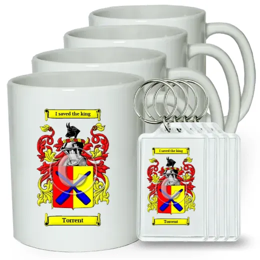 Torrent Set of 4 Coffee Mugs and Keychains