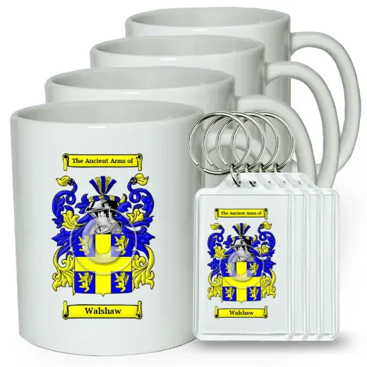 Walshaw Set of 4 Coffee Mugs and Keychains