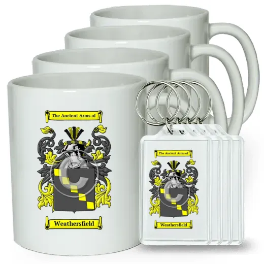 Weathersfield Set of 4 Coffee Mugs and Keychains