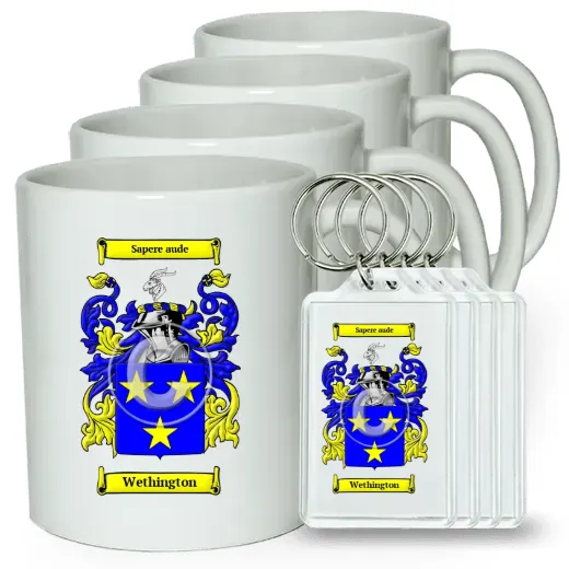 Wethington Set of 4 Coffee Mugs and Keychains